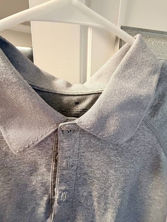 Fabletics Heather Grey Performance Polo - Picture 4 of 5